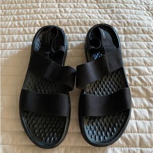Crocs Women's Literide Elastic Strap Sandals Black Size 9